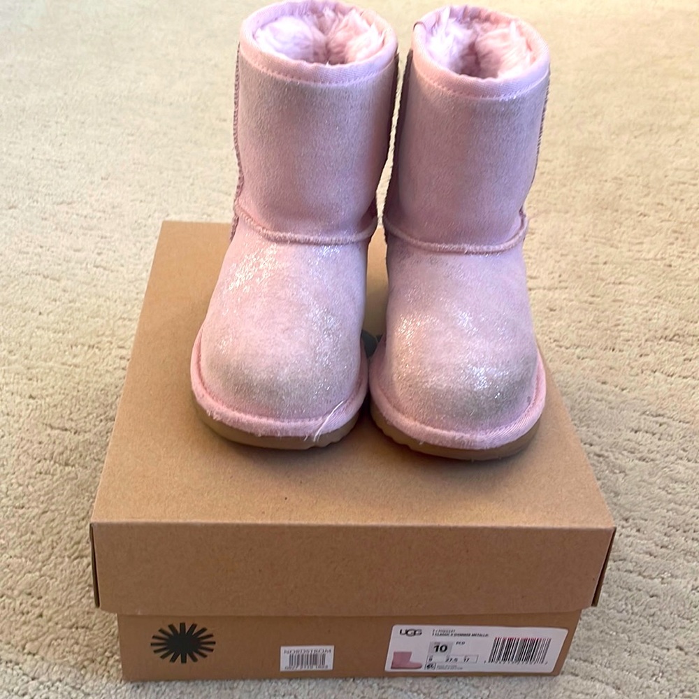 UGG Classic Shimmer Boots- Toddler 10 pink